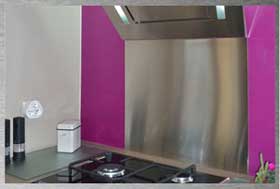 Küchenrückwand aus Edelstahl - Gebürstete Oberfläche