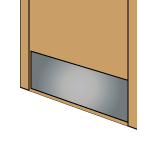 Türschutzblech für die Türunterseite aus gebürstetem Edelstahl